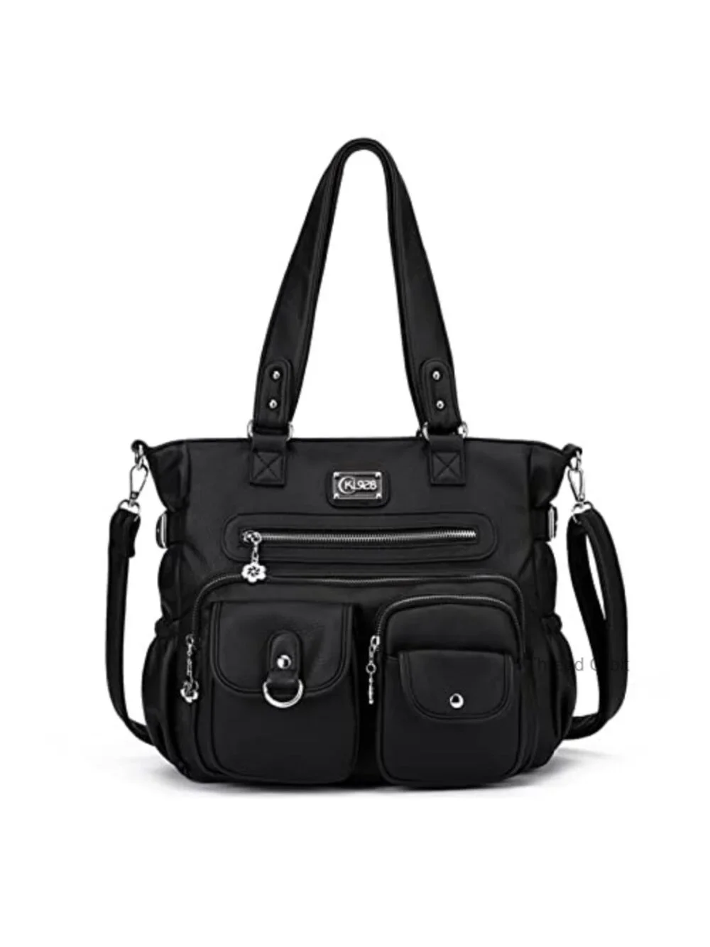 Large Vegan Leather Hobo Shoulder Bag Tote Handbag with Detachable Strap